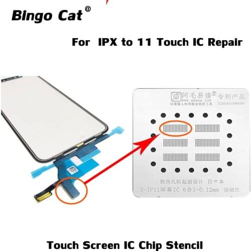 AMAOE Touch Panel IC Chip Stencil For iPhone X XS MAX XR 11 LCD Screen IC Tin Planting Position Plate Steel Mesh Repair Tool