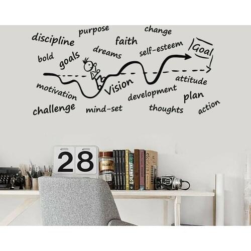 Success Vinyl Wall Decal Office Space Window Sticker Discipline Purpose Dreams Change Office Home Bedroom Wallpaper M256