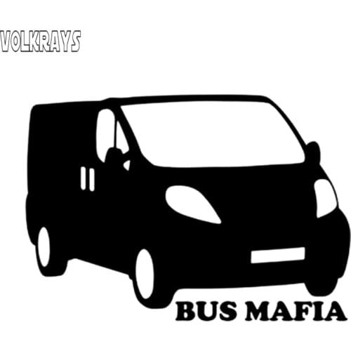 Volkrays Creative Car Sticker Vinyl Bus Mafia Stickers Waterproof Sunscreen Decal Decoration Accessories PVC,20cm*14cm