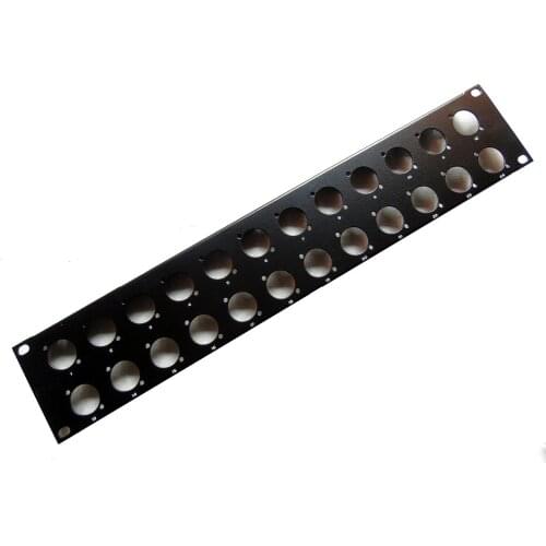 High quality 10pcs/lot 2U XLR 24 Way Patch Panel 19" Rack Panel with digit mark
