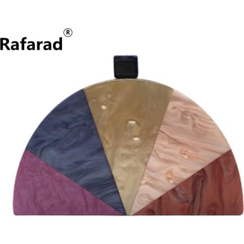 Women Evening Bag Acrylic Chain Handbags Luxury Semi-Circle Party Wedding Bags Casual Vintage Box Clutch Pearl Colorful Purse