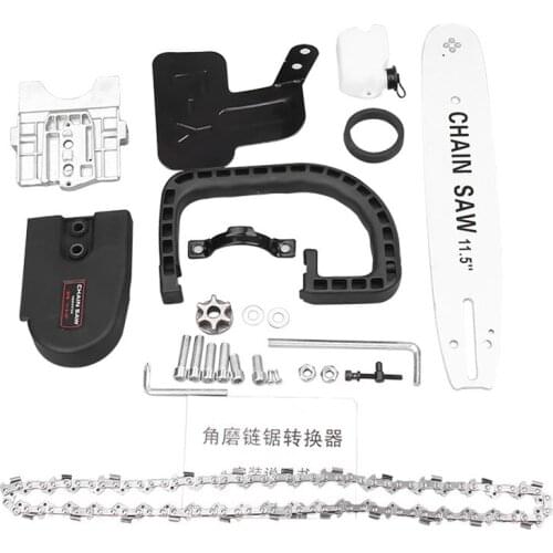 11.5 Inch Electric Saw Parts Chainsaw Bracket Changed M10/M14/M16 100 125 150 Angle Grinder Into Chain Saw Woodworking Tool Set