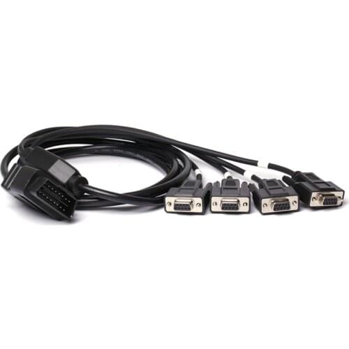 OBD2 16 Pin Cable Wiring Cord 1 Male To 4 DB9 Interface For RS232 Diagnostic Tool Serial Port RS232 Interface