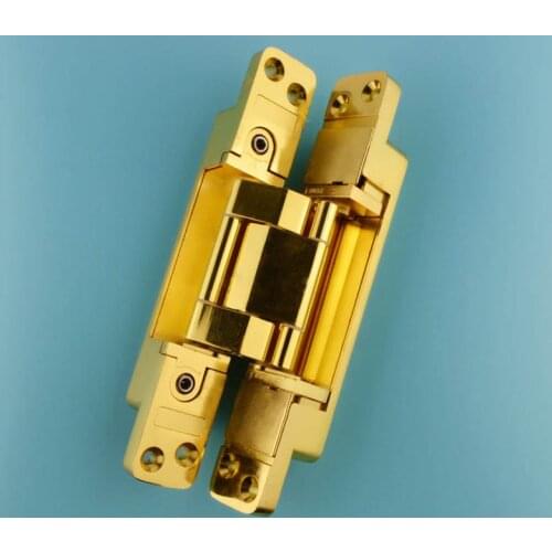 190*32mm three dimensional Adjustable Hinges Invisible Concealed Cross Door Hinge gold 2pcs