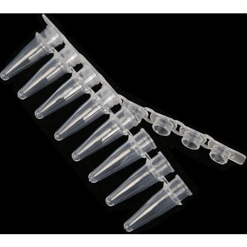 200 Set 0.2ml 8 Strip PCR Tube Centrifuge Tube With cover
