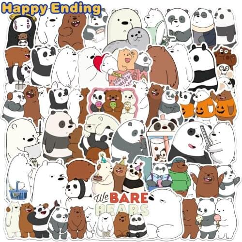 36/50pcs/Set Cute Cartoon Bear Graffiti Childrens Toy Luggage Laptop Skateboard Mobile Phone Waterproof Moto Sticker Decoration