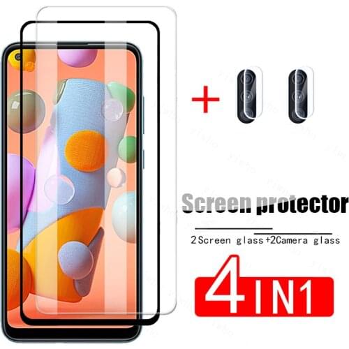 4in1 Protective Glass for Samsung Galaxy A11 Camera Lens glass A21s A51 A71 5G A31 A21 A41 A12 Screen Protector Tempered Glass