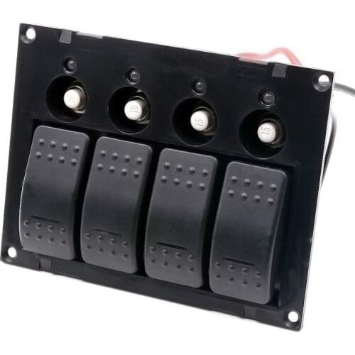 4PIN Single Lamp 4 Gang 4 Control Double Colors Indicator Switch Panel for Car Motorcycle Vehicle Car Styling