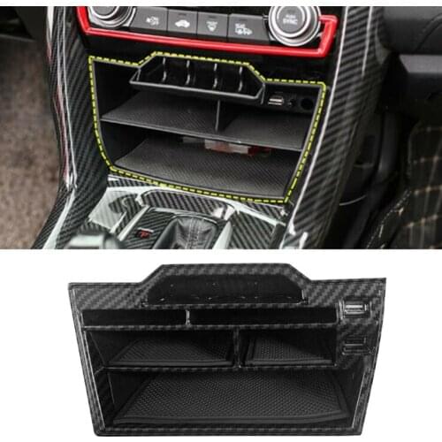 AU04 -Console Central Multifunction Storage Box Fit for Honda Civic 2016-19 with Dual USB