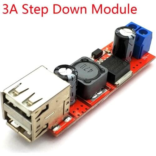 DC 6V-40V To 5V 3A Double USB Charge DC-DC Step Down Converter Module For Vehicle Car Charger LM2596 Dual Two USB