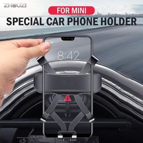 Car Mobile Phone Holder Air Vent Mount Stand GPS Gravity Bracket For Mini Cooper Countryman F54 F55 F56 F60 Car Accessories