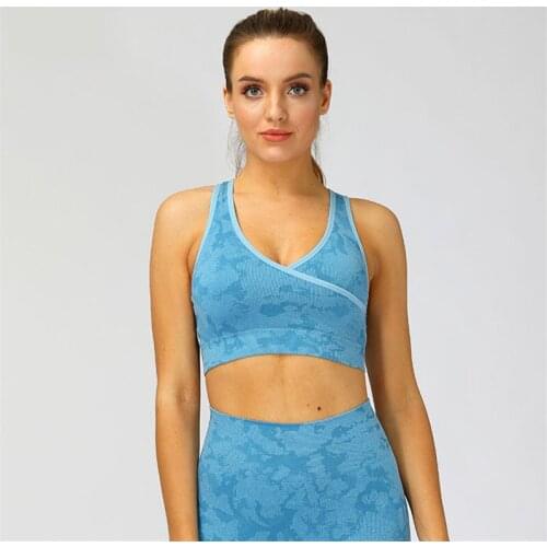 Seamless Quick-drying Breathable Yoga Vest Crop Top Tight Fitness Women Sports Bra No Rims With Removable Chest Pad Gym Clothe