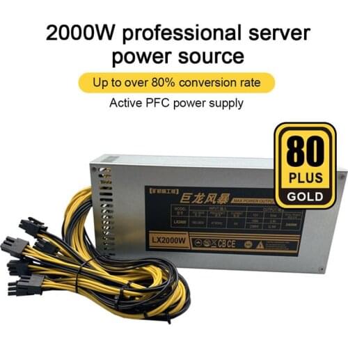 1600/1800/2000W PC Power Supply For Bitcoin Mining ATX 1600W PSU Ethereum ATX Power Supply Bitcoin 12V V2.31 ETH Coin Mining