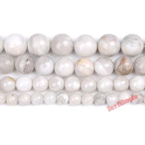 Natural Stone Beads White Crazy Agates Round Loose Beads 4 6 8 10 MM Fit Diy Fashion Jewelry Making Accessories
