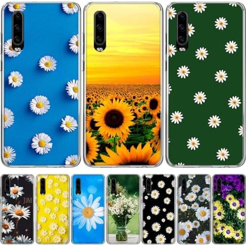 Summer Daisy Sunflower Floral Phone Case for Huawei P30 P40 P20 P10 Mate 20 10 30 Lite Pro P Smart Z Plus + Art Luxury Cover Coq