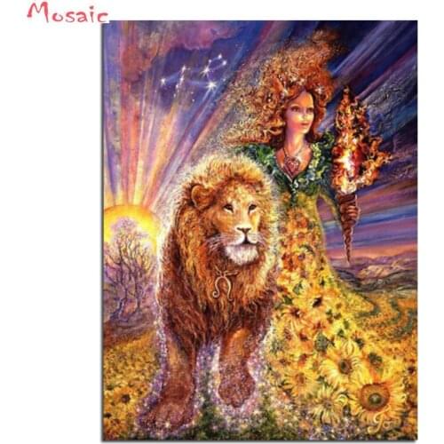 Diy Diamond Painting beauty and beast Rhinestones Picture Diamond Embroidery lion Diamond Mosaic Christmas Decorations For Home