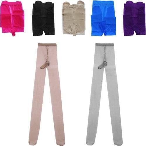 Mens Sexy Close Sheath Elastic Pantyhose Tights Leggings Lingerie Underwear Gay Male Clubwear Close Penis Sheath Pantyhose