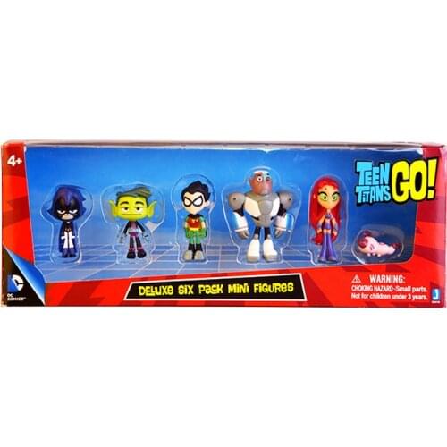 Warner Bros Comic Teen Titans Go Action Figure Robin Cyborg Beast Boy Starfire Raven Silkie