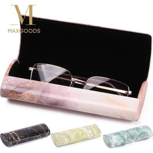 Marble Pattern Strong Magnet Glasses Box Waterproof PU Portable Reading Glasses Sunglasses Case Eyewear Protector Daily Tool
