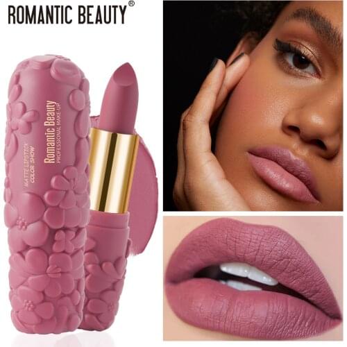 Romantic Beauty 6 colors Matte Non-stick cup Velvet Lipstick,Long Lasting Waterproof Easy to Color FOR Women Make up Cosmetic