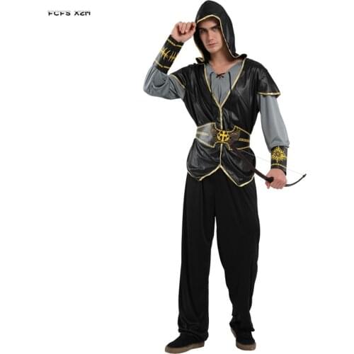 Halloween Hunter Archer Costumes for Men Warrior Crusaders Cosplays Carnival Purim parade Nightclub bar Masquerade Party dress