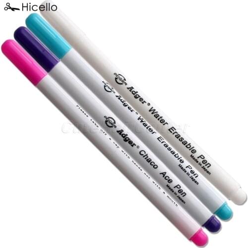 Hicello 1x Sewing Accesseries Stitch Markers Soluble Cross Stitch Water Erasable Pens Ink Fabric Marker Pens DIY Needlework Tool