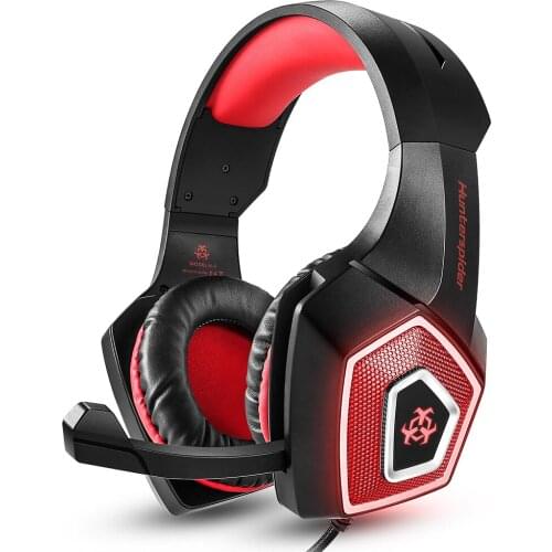 Hunterspider V1 RGB Light Gaming Headsets 3.5mm Wired Earphones with Microphone for E-sports PS4 Laptop