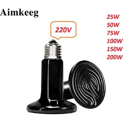 Reptil Infrared Heater Bulb 220V Heating Lamp 25/50/75/100/150W for Tortoise Lizards Etc Reptil Pet Ceramic Heat Emitter Bulb