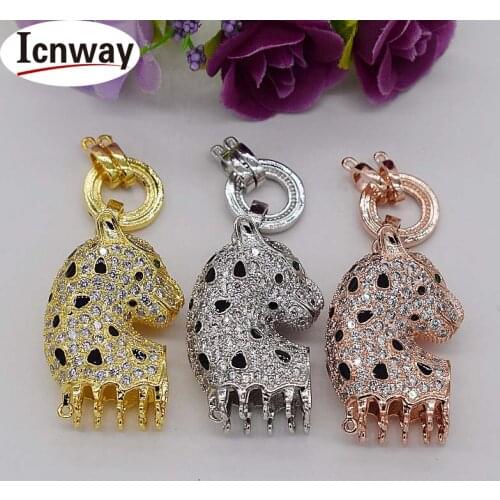 Rhinestone inlay Gold&silver Plated Pendant Clasps 6cm 2ROWS For DIY bracelet necklace Free shipping wholesale
