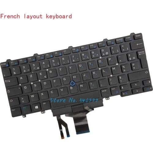 New Azerty Fr keyboard For DELL Latitude E5450 E5470 E7450 E7470 with backlit French