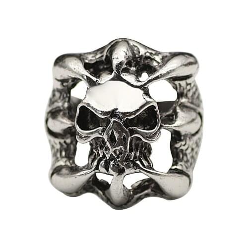 Mens Retro Punk Skull Ring Hip Hop Gothic Hollow Claw Skull Anime Ring Personalized Gift Rings Accessories Cool Stuff Fashion