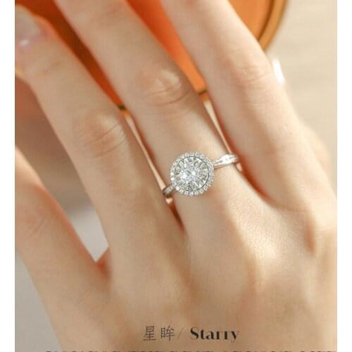 Exquisite Rings Inlay 6.5mm Eight Heart Eight Arrow Zircon Luxury Jewelry For Women Wedding Engagement Best Valentines Day Gift