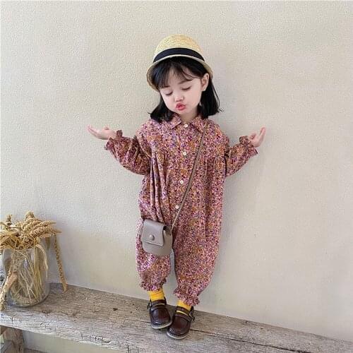 Jumpsuit For Girls Pants Overalls Childrens Summer Suit For Kids Childrens Jumpsuit Shirt Collar Spring Autumn Clothes 2021New