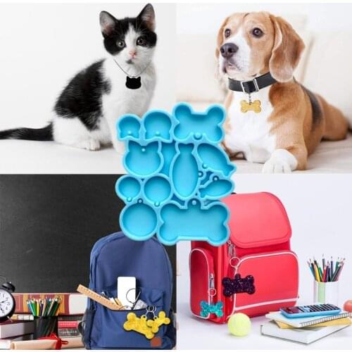 Cats Fishes Bones Combination Keychain Pendant Epoxy Resin Mold Jewelry Necklace Silicone Mould DIY Crafts Decorations Tool U90F