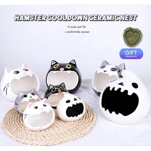 Summer Cool Down Ceramic Nest Small Pets Chinchilla Hedgehog Squirrel Hamster Accessories Small Animals House Pet Supplies