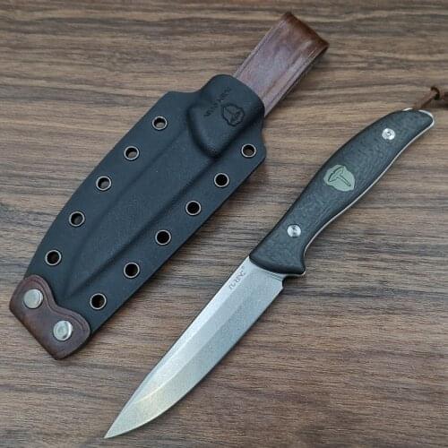 M390 Steel Blade Full Tang Carbon Fiber Handle Tactical Survival Hunting Straight Knife Fixed Blade Knife Outdoor EDC Tool