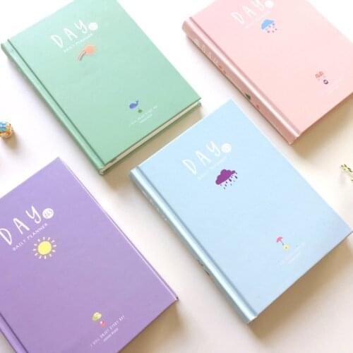 Cute cartoon hardcover school student diary notebooks stationery,fine candy fitted time planner agenda organizer,without date A6