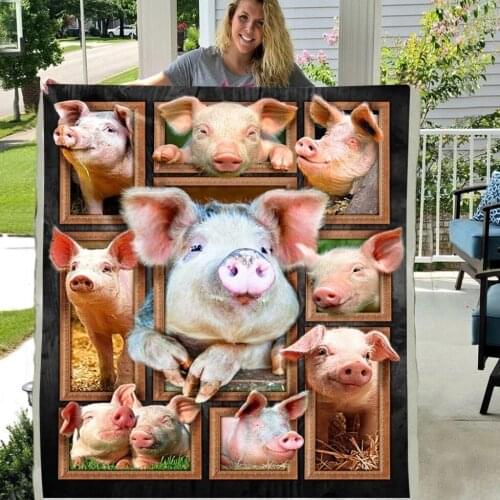 Pig Farming Soft Throw Plush Sherpa Fleece Blanket