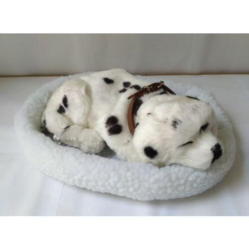 New simulation breathing dog plush spot dog on a mat gift about 25cm 1818