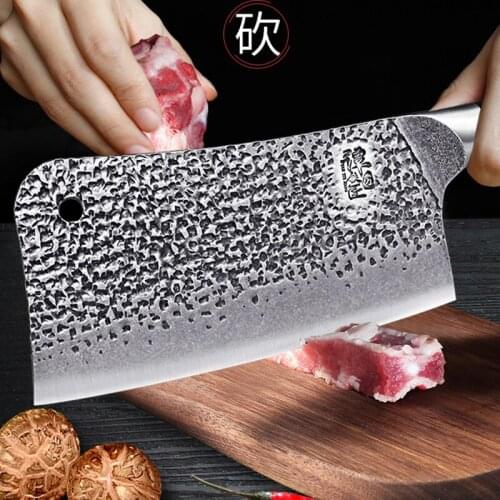 Hand forged slicing knife kitchen knife sharp chopping knife meat cleaver chef special knife 5CR15MOV steel