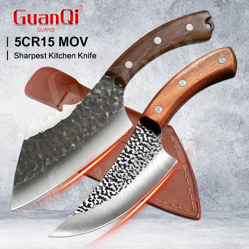Handmade Forged Steel Chef Kitchen Cleaver Knifes Sharp BBQ Tool High Carbon Steel Butcher Cleaver Knife Outdoor Camping Gadgets