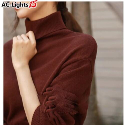 Autumn-Winter Dress Vintage Long Sleeve Warm Fashion Turtelneck Sweater Dress Warm bandage dresses ropa mujer talla grande