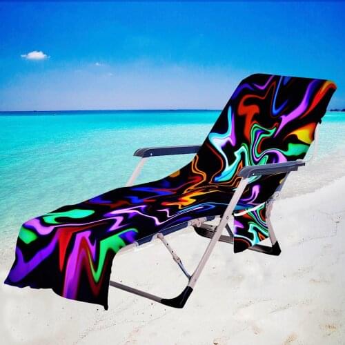 Geometric Style Portable Microfiber Beach Towel Quick Drying Multifunction Bath Towels Beach Lounge Chair Cover Up Towels