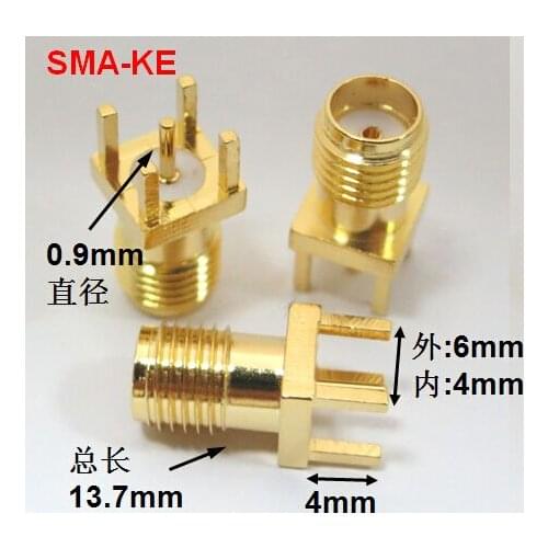 RF SMA S Type Connector SMA Female 4pin Fixed PCB,Coaxial connector wireless router Antenna New and original 5pcs/lot