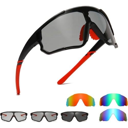 With 2 lenses Polarized Photochromic Cycling Sunglasses Men Women Sports Eyewear Road Mtb Mountain Bike Bicycle Glasses