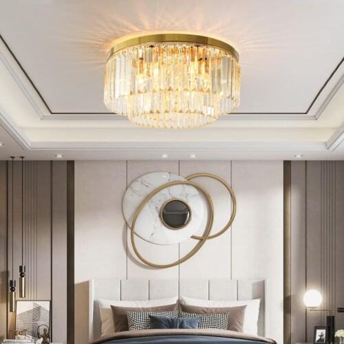 Modern golden nordic crystal lights LED ceiling lights living room dining room bedroom decoration lights