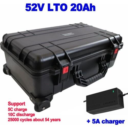 Waterproof 52V 20ah 22S2P LTO Lithium titanate battery pack for thrust propeller forklift ups AGV satellite RV EV + 5A charger