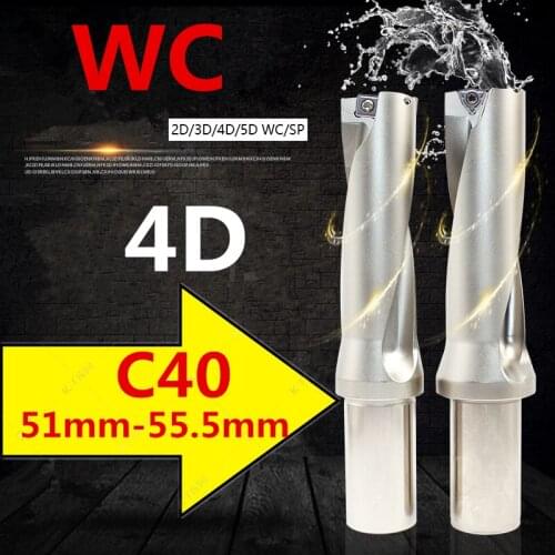 WC C40 4D SD 51 52 53 54 55 mm indexable insert drills U Fast Drill Shallow Hole Drill Type For WC Indexa Insert