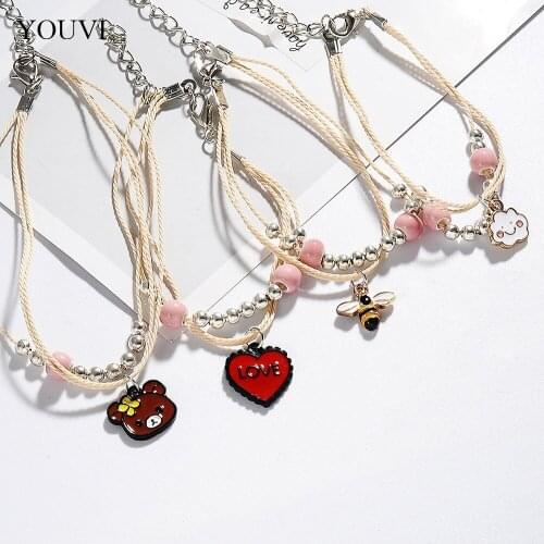 YOUVI Korean New Design Fashion Jewelry Luxury Heart Zircon Ddjustable Female Prom Party Pedant Bracelets for Women Jewelry