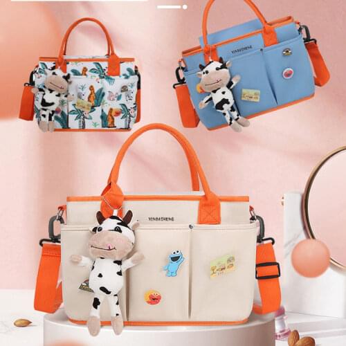 Mommy Bag with Pendant Women Travel Organizer Multi-Pockets Handbag Multifunctional Storage Baby Diaper Wet To Hospital